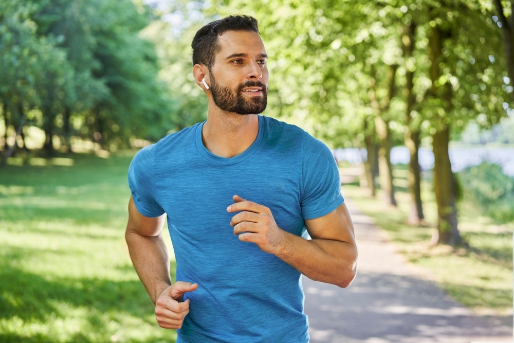 young man jogging.